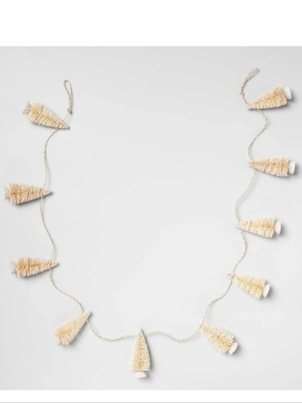 Opalhouse Ivory White/Gold Bottle Brush Tree Garland